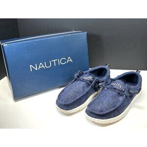 Nautica Mens Rushford Navy Blue Slip On Textile Lightweight Size 9 Loafers
